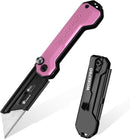 WORKPRO EDC Folding Utility Knife, Mini Box Cutter with Quick Open Axis Lock, Quick Change Blade Razor Knife, Foldable Small Pocket Knife with Belt Clip