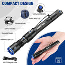 WORKPRO 2-in-1 UV Pen Flashlight with White Light, 395nm Black Light Penlight, Zoomable Focus, USB-C Rechargeable & Dry Battery Compatible for Pet Urine Detection, Camping, Emergency