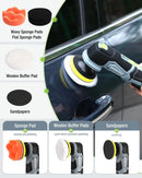 WORKPRO Cordless Mini Buffer Polisher, 12V Buffer Polisher for Car Detailing, 5 Variable Speed Up to 3000RPM, Compact Cordless Polisher Kit for Waxing, DIY Projects, Furniture Polishing