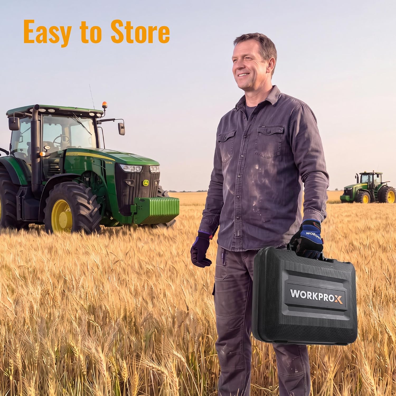 WORKPROX Electric grease gun in green and black with innovation, quality, and secure 10000 PSI power