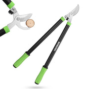 WORKPRO bypass lopper with green grips, black handles, and silver cutting blades