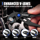 WORKPRO 2-Piece Mini Pliers Set with Pouch, 4-Inch Water Pump Plier & Plier Wrench, High-Toughness Alloy Steel Mini Groove Joint & Smooth Jaw Plier, EDC Pliers for Tight Spaces & Versatile Use