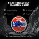 WORKPRO 7-1/4 Inch Woodworking Circular Saw Blades, 24T Framing & Fast Ripping, Thin Kerf, Carbide Tipped, ATB Tooth, 3-Pack