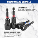 WORKPRO 12-Piece Magnetic Nut Driver Set, Premium Impact Power Hex Nut Driver Drill Bit Master Kit, SAE (1/4" to 9/16") and Metric (6-14mm), 1/4" Hex Shank and Quick-Change, Cr-V Steel