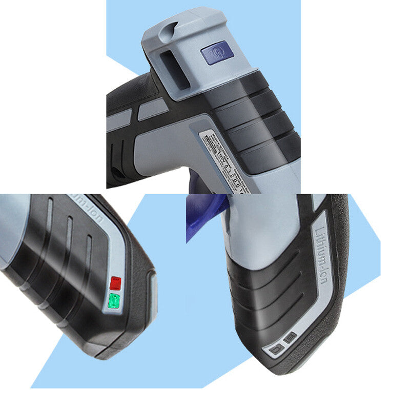 WORKPRO cordless hot glue gun with 2600 mAh battery, durable quality and secure convenient design