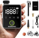WORKPRO Mini Electric Bike Pump, 140 PSI Portable Bicycle Tire Pump with Gauge, Digital Display, Auto Shut-Off, 3 Modes, LED Light, Fast Inflate Bike Tire Pump for Motorcycle, Bicycle, Balls
