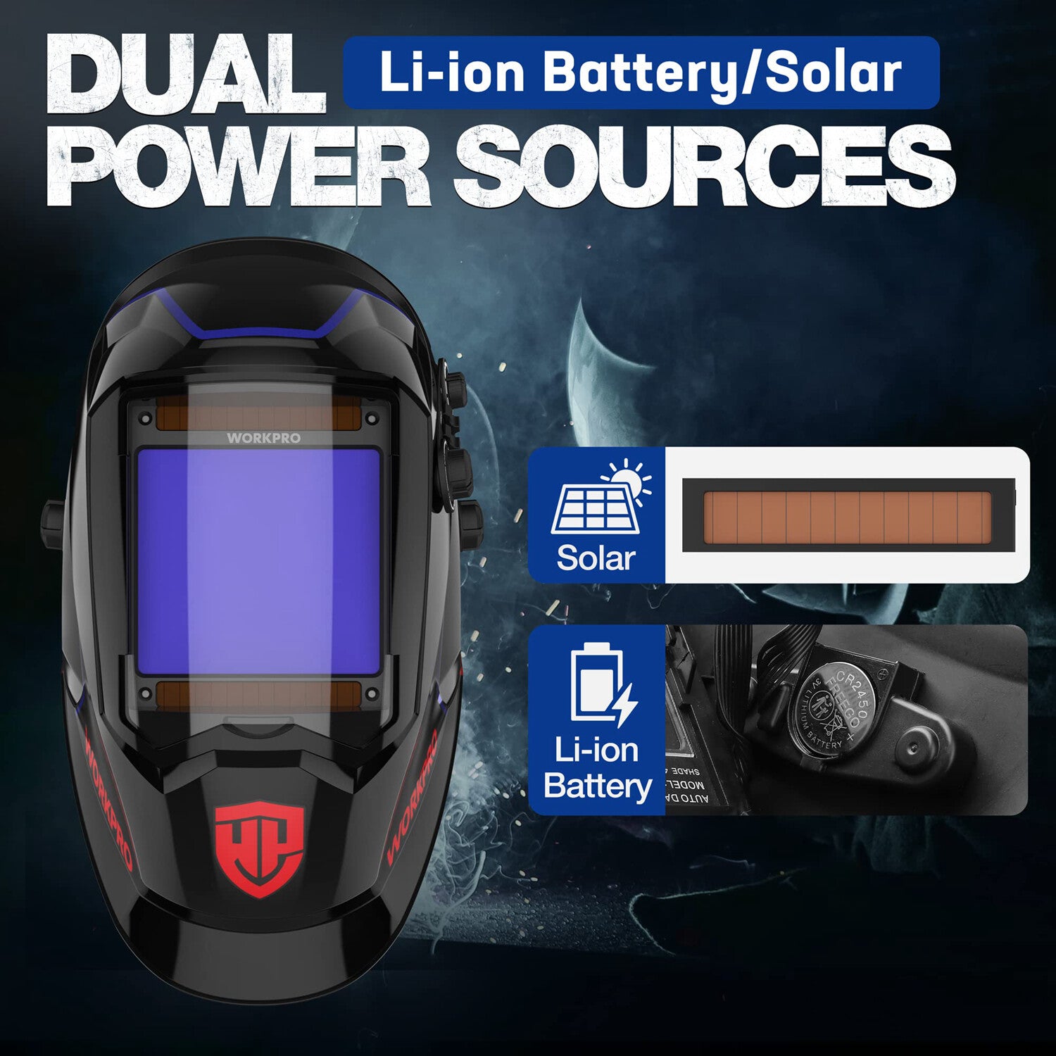 Welding Helmet Shield Large Viewing Welding Mask Hood 4Arc Sensor Welder