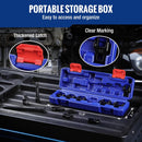 WORKPRO 3/8" Drive Crowfoot Wrench Set, 13 Pcs Metric Crowfoot Wrench Set with 2 Extension Bars, 1/2" to 3/8" Adapter, Portable Storage Box, 10mm to 19mm, Black Electrophoretic Coating
