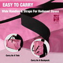 WORKPRO 6 Pack Extra Large Heavy-Duty Storage Moving Tote Bags with Zippers & Carrying Handles Backpack Straps - Pink Ribbon
