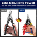 WORKPRO 8 Inch Aviation Snips, Heavy Duty Metal Cutter, Straight Cut, | Safety Latch, Non-slip Handle, Cr-V Steel Sharp Teeth, Aviation Snips for Cutting Metal Sheet