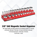 WORKPRO Magnetic Socket Organizer, 3/8-Inch SAE Socket Holder, Socket Trays Holds 26 Pieces Standard Size and Deep Size Sockets(Sockets not Included)