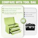 WORKPRO Portable Mini Tool Box, 2 Drawers Metal Tool Chest with Ball Bearing Slides, Top Storagewith Latch, Ergonomic Carrying Handle, Mechanic Toolbox with PVC Liners and PP Feet Pads