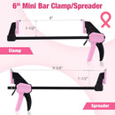 WORKPRO 6" Mini Bar Clamps for Woodworking, 2-Pack One-Handed Clamp/Spreader, Light-Duty Screw-Change F Clamp with 50lbs Load Limit, Pink Ribbon