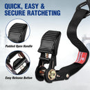 WORKPRO Ratchet Straps, 4-Pack | 1" x 15' | 1650 lbs Break Strength Heavy Duty Ratchet Tie Down Straps with 4PC Soft Loops, Fits for Moving Appliances Motorcycle ATV Truck (Black)