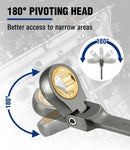 WORKPRO 8 mm Flex-Head Ratcheting Combination Wrench, Cr-V Constructed, Nickel Plating, 72-Teeth, 12 Point Design, Metric