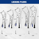 WORKPRO 5-Piece Locking Pliers Set with Hex Key Holes, Curved Jaw & Long Nose Vice Grips with 3pc Allen Wrenches for Maximum Locking Force, Fast Release