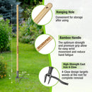 WORKPRO Weed Puller Tool with 44” Bamboo Handle, Heavy-Duty 4-Claw Cast Iron Head, Stand-Up Weeder with Foot Pedal for Dandelions, Thistles, Crabgrass, Easy Root Removal Without Bending or Kneeling