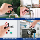 WORKPRO 2PC Water Key Wrench, 40Cr Universal Utility 4 Way Sillcock Key and Multifunctional Heavy-Duty Water Valve Key Tool for Faucet, Spigot, Electric Meter & Cabinet, 1/4", 9/32", 5/16", 11/32"