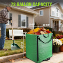 WORKPRO Heavy Duty 72-Gallon Reusable Yard Waste Bags, 3 Pack Self-standing Leaf and Lawn Bags with Reinforced Handles, Garden Waste Bags for Debris, Leaves, Grass, and Outdoor Recycling, Green