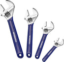 WORKPRO Adjustable Wrench Set, 6-inch, 8-inch, 10-inch, 12-inch Wide Jaw Wrenches with SAE and Metric Scales, Rubber Grip, Heat-Treated Steel for Home Repairs, Plumbing, and Garage Work