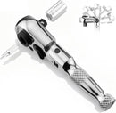 WORKPRO 1/4" Drive Stubby Ratchet, 2-In-1 Socket Wrench Flex Head Ratchet & Bit Driver, Reversible Direction Switch, CrMo Alloy, 72-Tooth, Compact Hand Tools for Home Repair & Tight Spaces