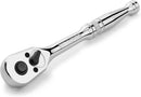 WORKPRO 1/4-Inch Drive Ratchet, Quick-Release Reversible Ratchet Wrench, 72-Tooth Handle, Chrome Alloy Made, Cr-Mo Head, Full Polished