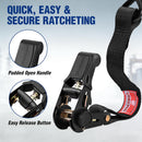 WORKPRO Ratchet Tie Down Straps, 4-Pack | 1" x 15' | 1823 lbs Break Strength Heavy Duty Ratchet Straps with 4PC Soft Loops, Fits for Moving Appliances Motorcycle ATV Truck (Black)