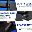 WORKPRO 62" x 20" 7-Drawer & 2-Door Rolling Tool Chest, Mobile Tool Storage Cabinet with Power Strip, Locking System, Heavy Duty Rolling Cabinet for Garage & Home, 1000 lbs Capacity, Blue & Black