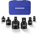 WORKPRO 6-PC Impact Socket Adapter Set with Case, CR-MO Steel | 1/4",3/8",1/2",3/4" Drive, Impact Wrench Conversion Kit, Automotive & Mechanical Repair, Impact Grade