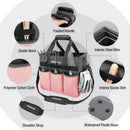 WORKPRO Garden Tool Bag, Heavy Duty Gardening Tote Bag Organizer with 10 Pockets and Long Adjustable Shoulder Strap, Standable Garden Home Tool Kits Organizer, Pink