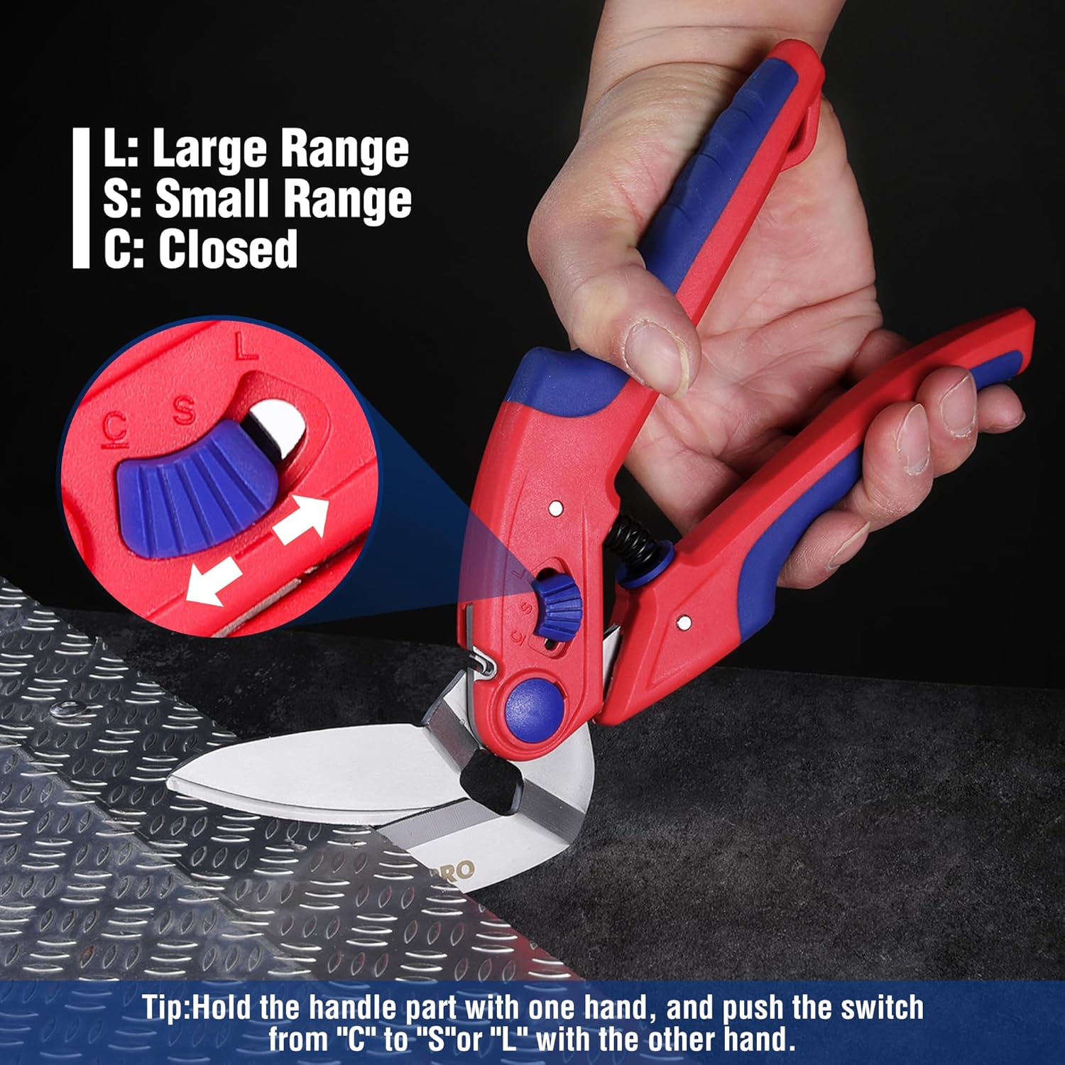 WORKPRO all-purpose scissors with adjustment wheel and close-cutting stainless blades
