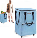 WORKPRO Large Rolling Grocery Bag, 36-Gallon Tote with 5 Wheels, 110 lbs Capacity, Dual Carry, Wide Zipper & Extra Storage for Shopping, Laundry & Moving