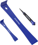 WORKPRO Pry Bar and Nail Punch Set, 5-1/2" Mini Pry Bar, 12" Prybar, 5" Nail Setter, 3-IN-1 Utility Claw Bar for prying, scraping, lifting, pulling, Perfect for Home Remolding & Woodworking