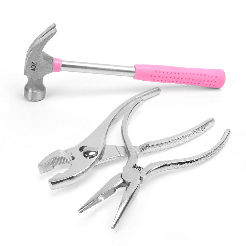 WORKPRO Kid Tools Kit 23 Pcs Pink with Bag, innovation quality durable steel tools and secure grip