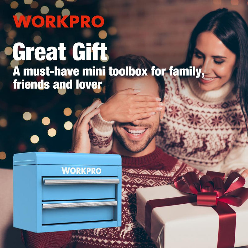 WORKPRO Metalen ladenbox met 2 laden en bovenste opbergruimte rood, 27 WORKPRO Metalen ladenbox met 2 laden en bovenste opbergruimte rood, 27