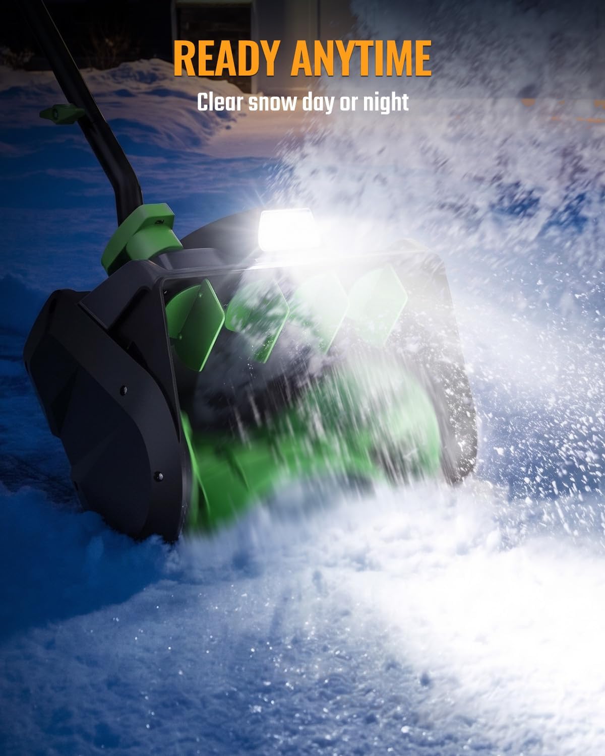 WORKPROX Cordless Snow Shovel, 13-Inch, 20V Battery Included | 23 ft Throw Distance, 4.0Ah Battery, 30° Adjustable Chute, LED Lights, Lightweight, For Steps, Walkways & Driveways