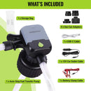 WORKPRO Electric Fuel Transfer Pump with Auto-Stop, 3.8 GPM Gas Can Pump with 4 Power Options & 4 Size Adapters, 51" Extra Long Hose, One-Button Control, Leak Protection for Oil, Diesel and Gasoline
