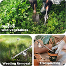 WORKPRO Weed Puller Tool, Metal Leverage Base and V-Shaped Forks for Easy Weed Removal & Deeper Root Digging, Heavy Duty Stainless Steel with Soft Handle, Manual Hand Weeder for Gardening