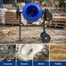 WORKPRO 4.6 Cu.Ft. Electric Cement Mixer, 600W 0.8HP Portable Concrete Mixer with Wheels & Stand Steel for Stucco, Mortar & Seeds