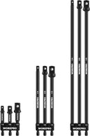 WORKPRO 9-Piece Socket Adapter Extension Set, 1/4-Inch Hex Shank | 1/4" 3/8" 1/2" Impact Socket Driver Set, Drill Sockets Extension Bit, Sockets Driver Adapter, Drill Extension with Holder