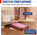 WORKPRO 5-Tier Folding Shelf, No-Assembly Metal Storage Rack with Wheels, 750 lbs Capacity (with Leveling Feet), Collapsible Shelving Unit for Kitchen, Pantry, Closet & Craft Shows - Pink