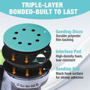 WORKPRO 5 Inch Orbital Sander Interface Pads and Sanding Discs, 4 Foam Buffer Pads & 8 Grit Sandpaper (80/120/240/320), 8 Hole Hook and Loop Soft Cushion Sponge Backing for Sander