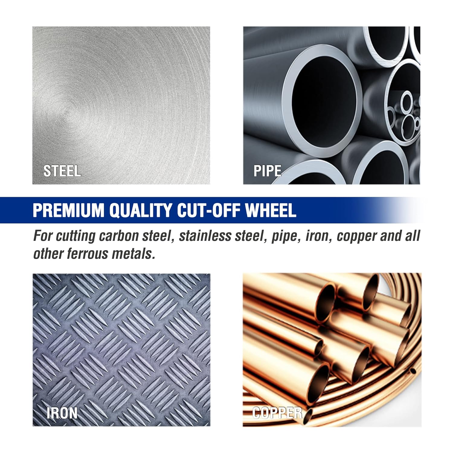 WORKPRO premium cut-off wheel for steel, pipe, iron, and copper applications