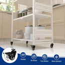 WORKPRO 5-Tier Folding Shelf, No-Assembly Metal Storage Rack with Wheels, 750 lbs Capacity (with Leveling Feet), Collapsible Shelving Unit for Kitchen, Pantry, Closet & Craft Shows - White