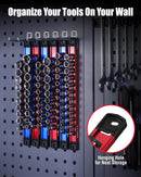 WORKPRO 8-Piece Magnetic Socket Organizer and Magnetic Screwdriver Organizer Set, 6-Piece 1/4", 3/8" & 1/2" Drive Metric & SAE Socket Rail, 2-Piece Screwdriver and Wrench Holder(Sockets not Included)