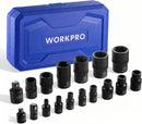 WORKPRO 17 PCS Female E-Torx Socket Set, E4-E24, CR-V Steel | 1/4",3/8",1/2" Drive, Inverted Torx, Storage Case, for Auto & Engine Repair
