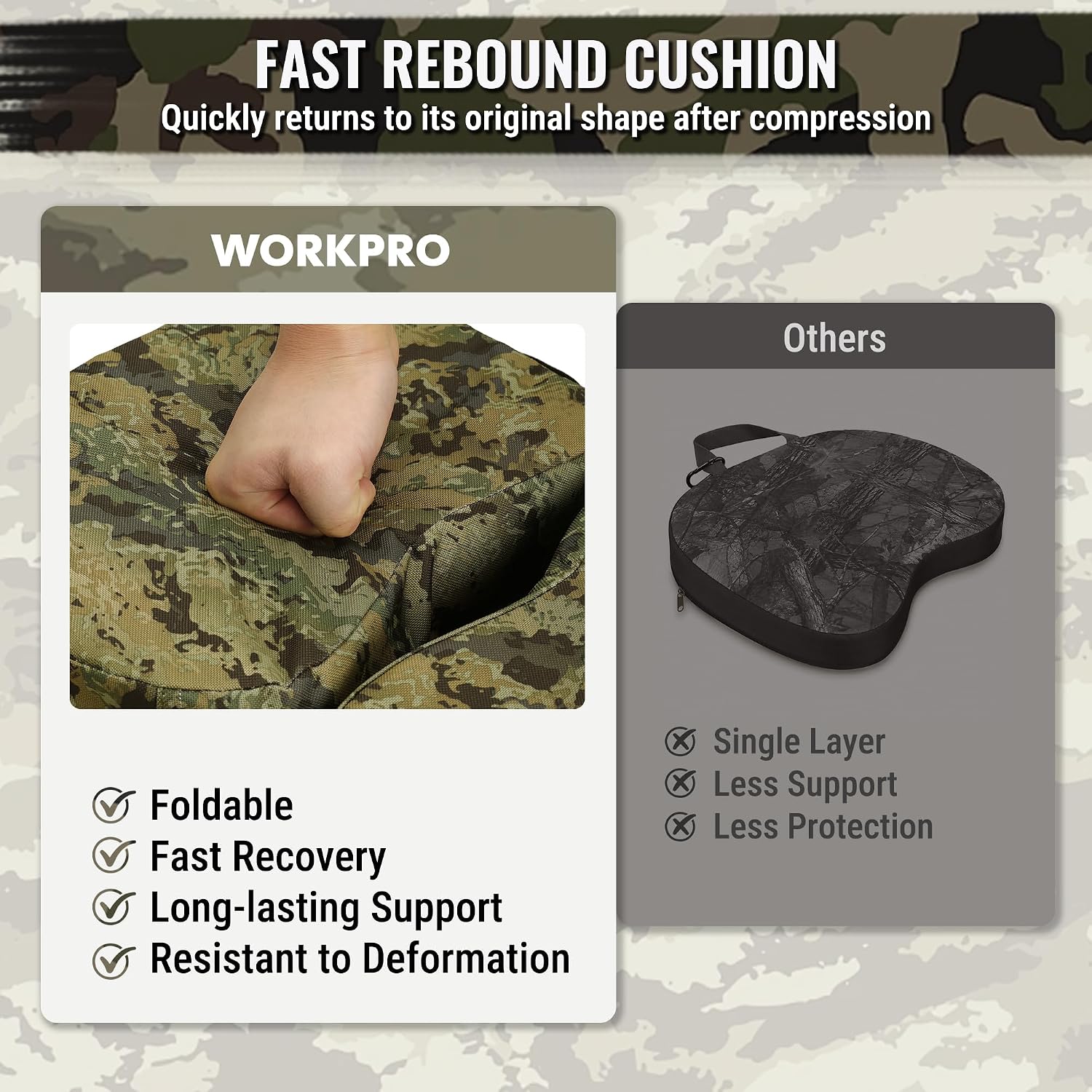 WORKPRO Hunting Seat Cushion, Camo
