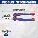 WORKPRO 8" Linesman PRO Screw Extractor Pliers(Combination Pliers) with Unique Non-slip Jaws, Stripped Screw Remover Tool, Lineman Plier for Quickly Removal of Damaged or Rusted Fasteners