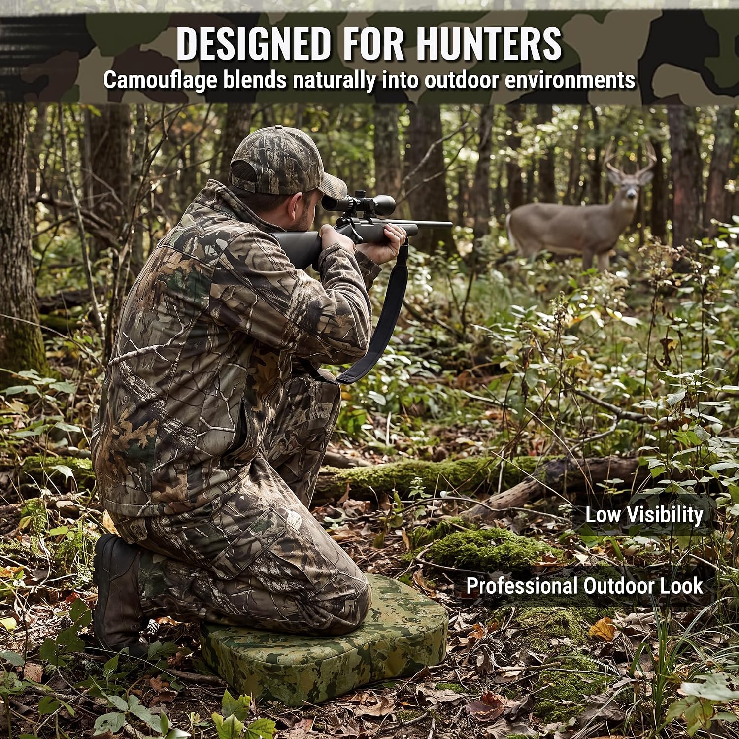 WORKPRO Hunting Seat Cushion, Camo innovation and quality with durable dual layer foam for secure outdoor use