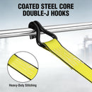 WORKPRO Ratchet Tie Down Straps, 2-Pack | 1.5" x 16' | 3300 lbs Break Strength Heavy Duty Ratchet Straps, Fits for Moving Appliances Motorcycle ATV Truck (Yellow)